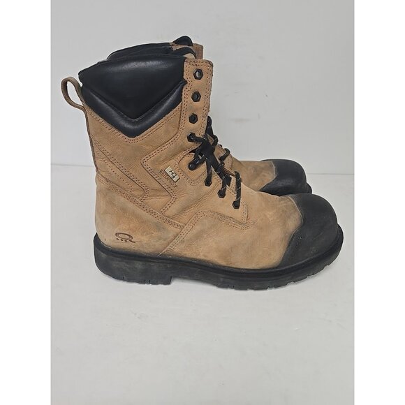 DAKOTA Men's 8" Steel Toe Steel Plate Quad Comfort Work Boots 8522 Wheat 12W - Picture 8 of 10
